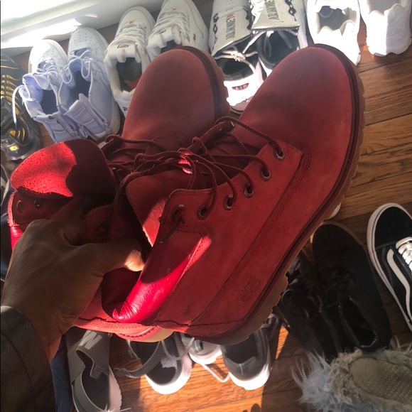 Timberland Shoes - Red Timbs ( gradeschool sz7 ) Timberland Shoes - Red Timbs ( gradeschool sz7 )